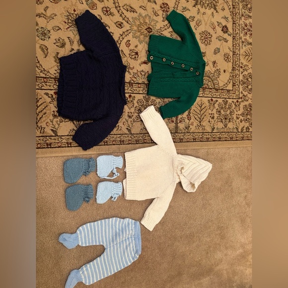 Baby Knit Sweater and Pants Set homemade sizing range from 6-12 months - Picture 1 of 10
